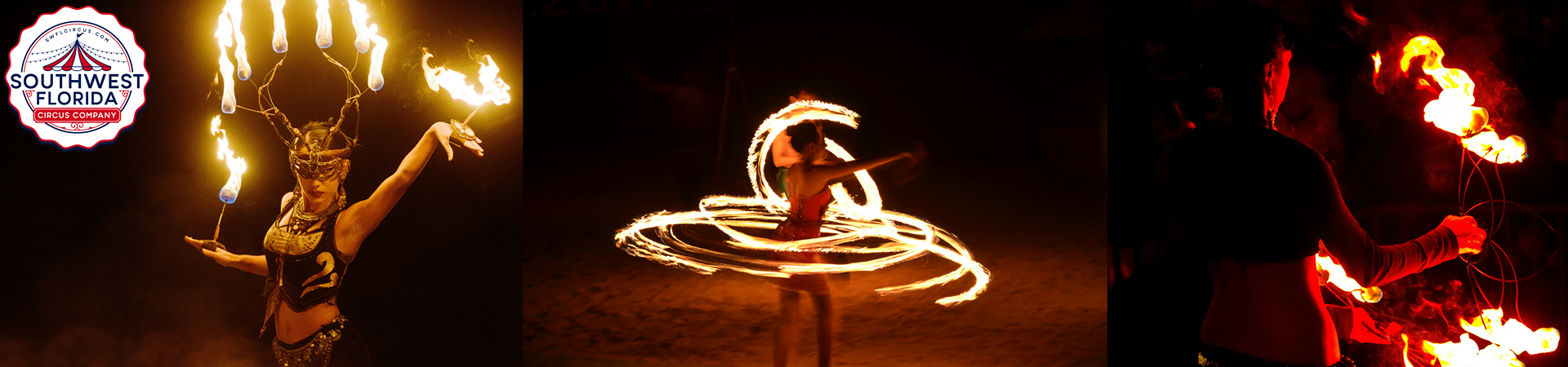 Fire Dancer Performing At An Evening Event In Southwest Florida